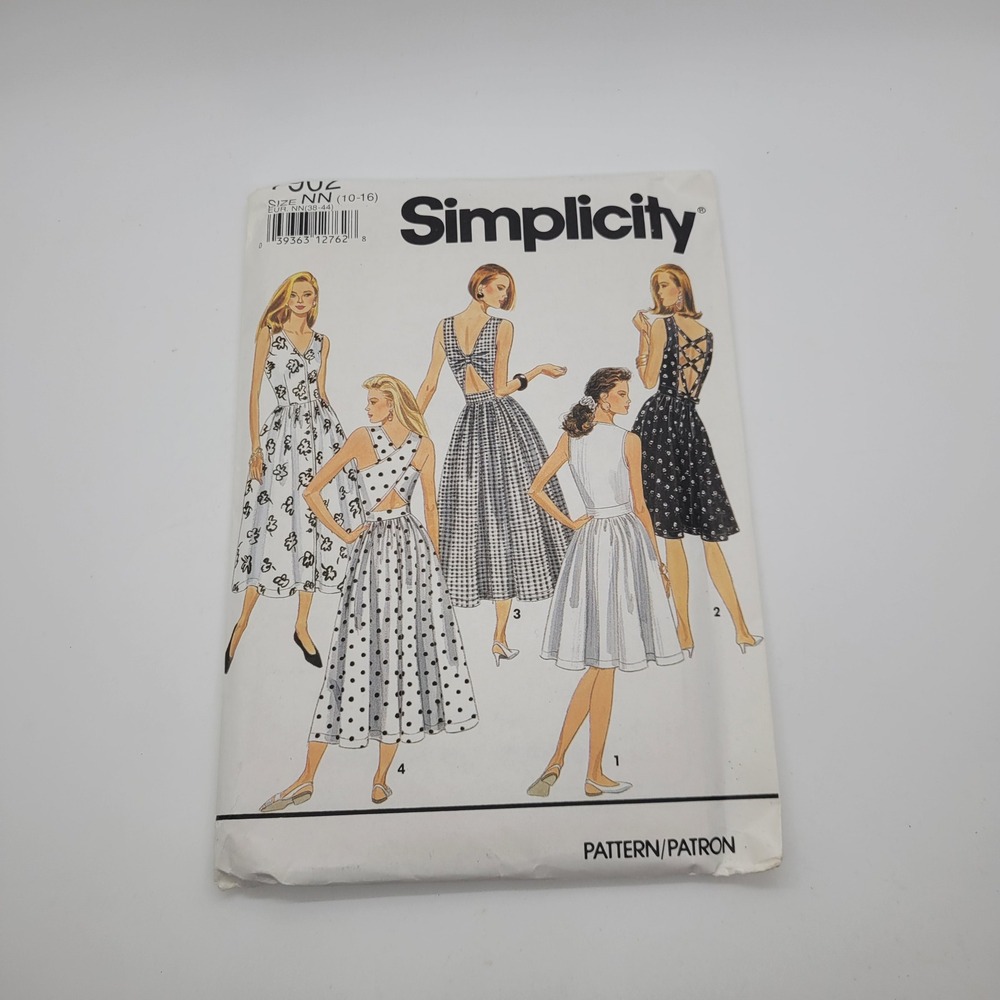 Simplicity 7902 Vintage 1992 Misses Dress Sewing Pattern Size 10-16 Cut/Complete